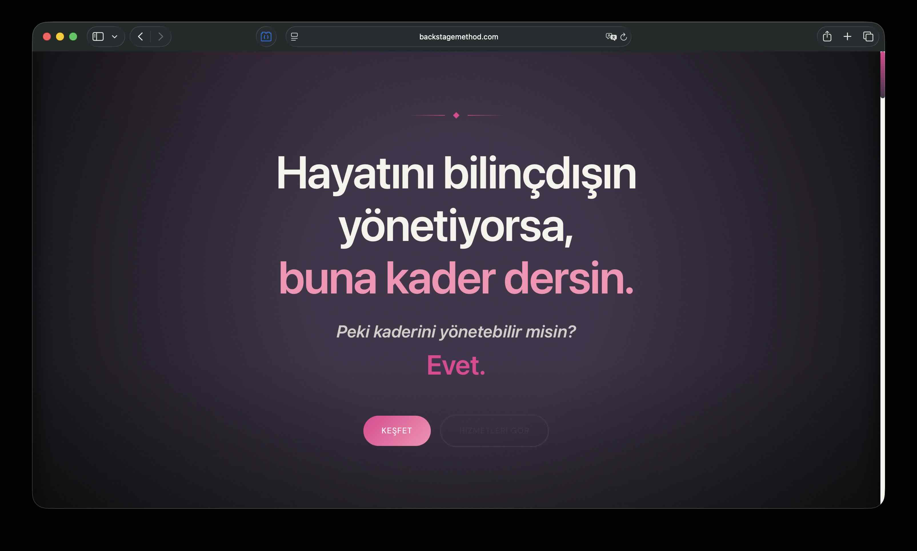 Backstage Method website