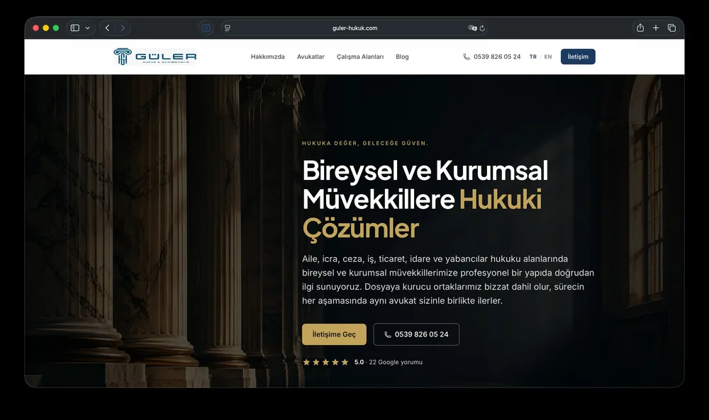 Güler Hukuk & Danışmanlık website
