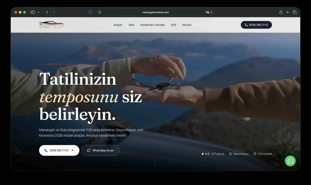 Manavgat Rent A Car website